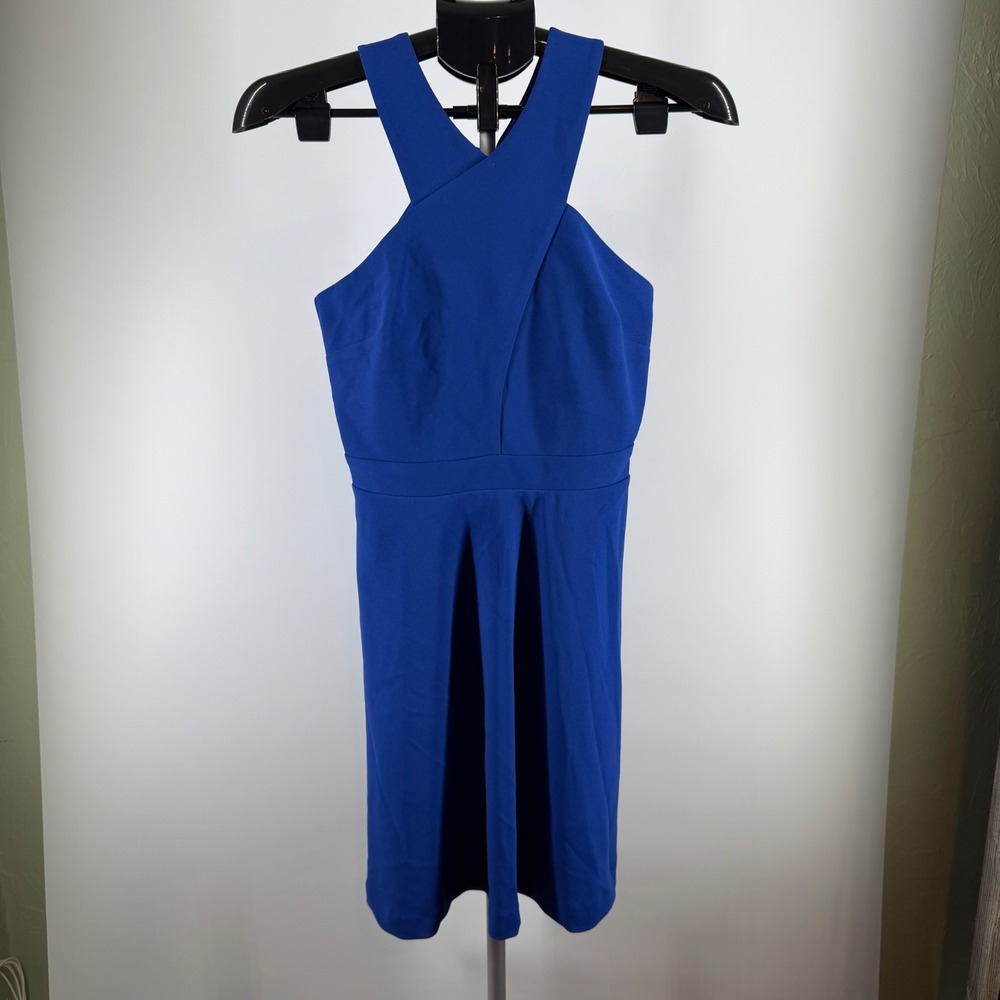 Sam Edelman Royal Blue Crossover Halter Fit and Flare‎ Dress Size 0